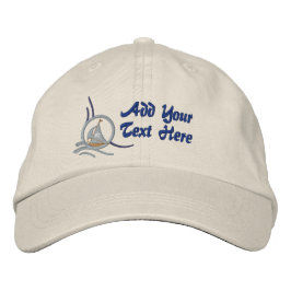 Nautische zeilboot gepersonaliseerd borduurwerk geborduurde pet