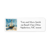 Nautische Zeilboot Kerstretour Adres Label (Voorkant)