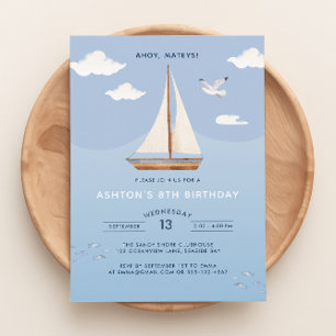 Nautische zeilboot Kids Verjaardag Uitnodiging