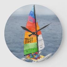 Nautische zeilboot kunst kust wandklok