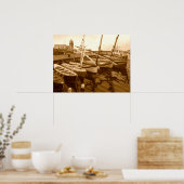 Nautische zeilboot kunst poster (Keuken)