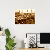 Nautische zeilboot kunst poster (Thuiskantoor)