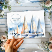 Nautische zeilboot kust bruiloft repetitie diner kaart