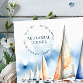Nautische zeilboot kust bruiloft repetitie diner kaart