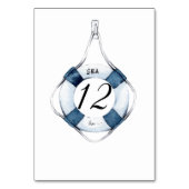 Nautische zeilboot Life Ring Trouwtafel Nummer Kaart (Voorkant)