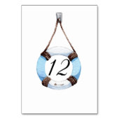 Nautische zeilboot Life Ring Trouwtafel Nummer Kaart (Achterkant)