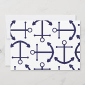 Nautische zeilboot Navy Stripe Foto uitnodiging (Achterkant)