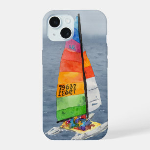 Nautische zeilboot oceaan foto kunst telefoonhoes iPhone 15 case