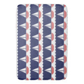 Nautische zeilboot Patroon Marine Blauw en Rood Badmat (Voorkant Verticaal)