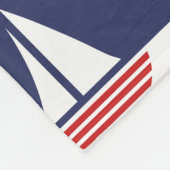 Nautische zeilboot Patroon Marine Blauw en Rood Fleece Deken (Hoek)
