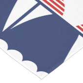 Nautische zeilboot Patroon Marine Blauw en Rood Korte Tafelloper (Hoek)