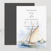 Nautische zeilboot Regatta op serene oceaan, bruil Kaart (Voorkant / Achterkant)