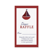 Nautische Zeilboot Rood & Blauw Luier Raffle Ticke