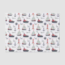 Nautische zeilboot Sailor Baby Boy Douche Party Tissuepapier