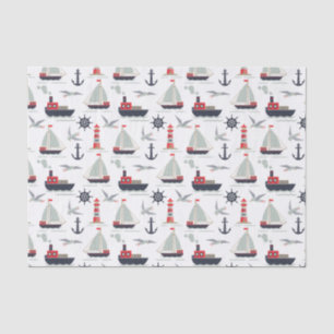 Nautische zeilboot Sailor Baby Boy Douche Party Tissuepapier