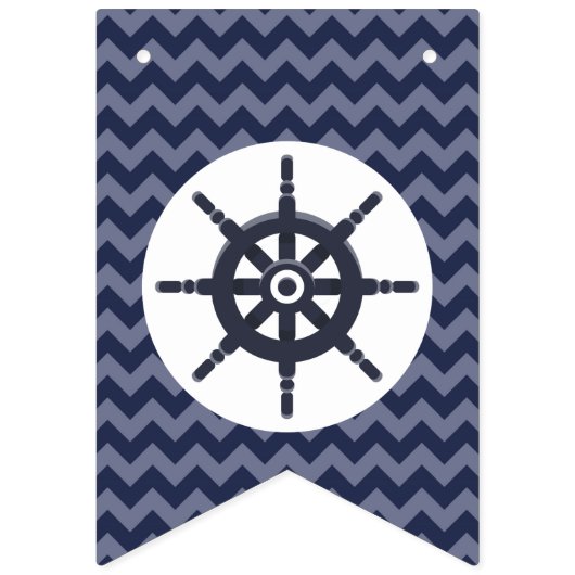 Nautische zeilboot Schip Wiel Baby Jongen Douche P Vlaggetjes (Tweede vlag)