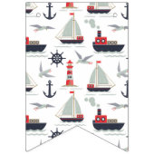 Nautische zeilboot Schip Wiel Baby Jongen Douche P Vlaggetjes (Eerste vlag)