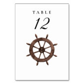 Nautische zeilboot schip wiel bruiloft kaart (Achterkant)
