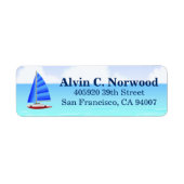 Nautische zeilboot Strand Oceaan Etiket (Voorkant)