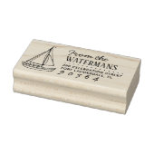 Nautische zeilboot tekening naam retouradres rubberstempel (Stempel)