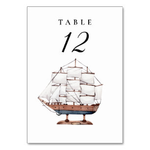 Nautische Zeilboot Trouwtafel Nummer Kaart