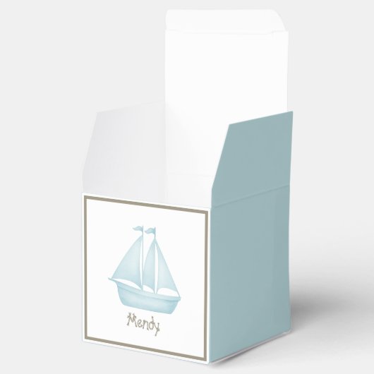 Nautische zeilboot upsherin bedankdoosjes (Geopend)