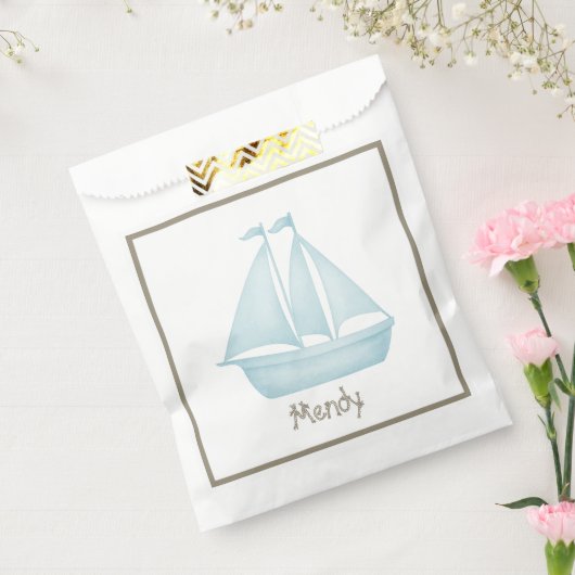 Nautische zeilboot upsherin bedankzakje (Gezegeld)