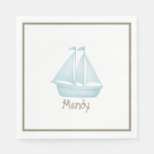 Nautische zeilboot upsherin servet (Voorkant)