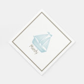 Nautische zeilboot upsherin servet (Hoek)