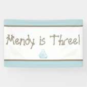 Nautische zeilboot upsherin spandoek (Horizontaal)