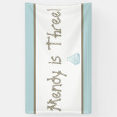 Nautische zeilboot upsherin spandoek (Verticaal)