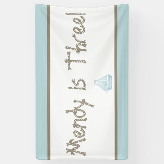 Nautische zeilboot upsherin spandoek (Verticaal)