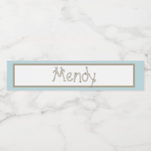 Nautische zeilboot upsherin waterfles etiket (Enkel label)