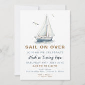 Nautische zeilboot Vaar op Verjaardag Uitnodigen Kaart (Voorkant)