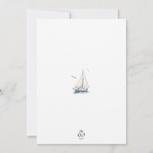 Nautische zeilboot Vaar op Verjaardag Uitnodigen Kaart (Achterkant)