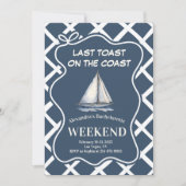 Nautische Zeilboot Viering Navy Bachelorette Kaart (Voorkant)