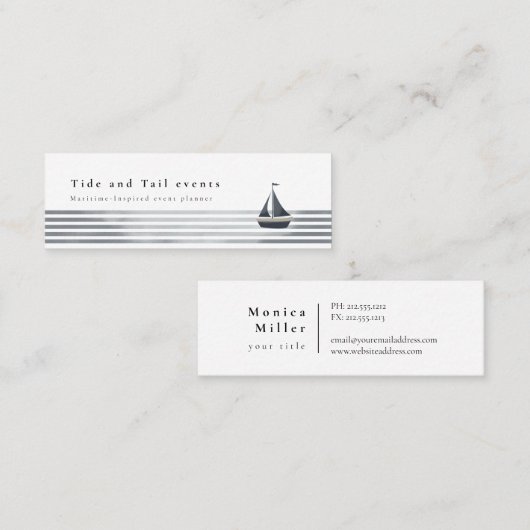 nautische zeilboot visitekaartje (Voorkant / Achterkant)