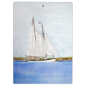 Nautische zeilboot Zee Monogram Initiaal Clip Boar Klembord (Achterkant)