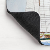 Nautische zeilboot Zee Monogram Initiaal Muismat (Hoek)