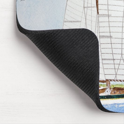 Nautische zeilboot Zee Monogram Initiaal Muismat (Hoek)