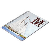 Nautische zeilboot Zee Monogram Initiaal Notitiebo Notitieboek (Linkerzijde)