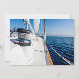 Nautische Zeilboot Zee Uitnodiging   Zeilfeest