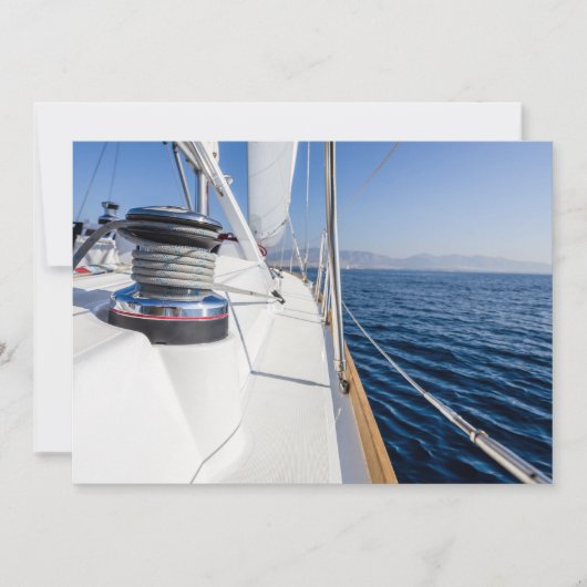 Nautische Zeilboot Zee Uitnodiging | Zeilfeest (Voorkant)