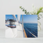 Nautische Zeilboot Zee Uitnodiging | Zeilfeest (Staand voorkant)