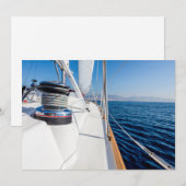 Nautische Zeilboot Zee Uitnodiging | Zeilfeest (Voorkant / Achterkant)