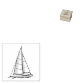 Nautische zeilboot Zeilboot Jacht 1x1 Rubberstempel (Gestempeld)