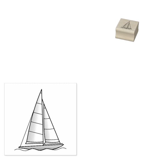 Nautische zeilboot Zeilboot Jacht 1x1 Rubberstempel (Gestempeld)