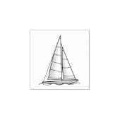 Nautische zeilboot Zeilboot Jacht 1x1 Rubberstempel (Afrduk)