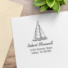 Nautische zeilboot zeilboot jacht adres 6 rubberstempel