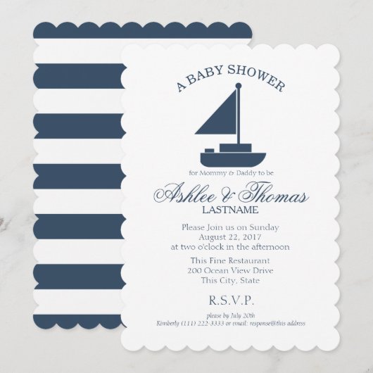 nautische zeilbootdouche kaart (Voorkant / Achterkant)